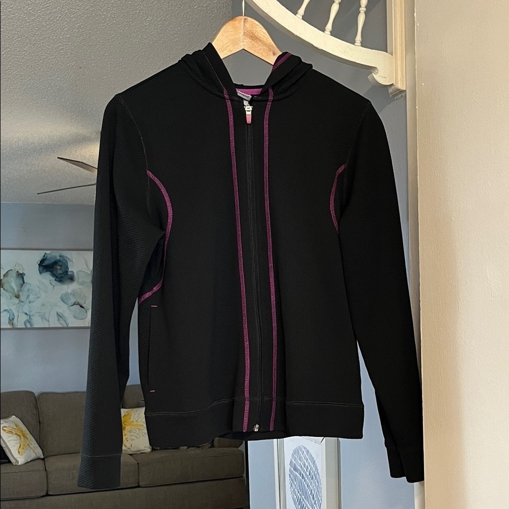 C9 by Champion Black Full Zip Hoodie Jacket with Pink Accents Size M